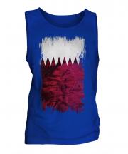 Qatar Grunge Flag Mens Vest