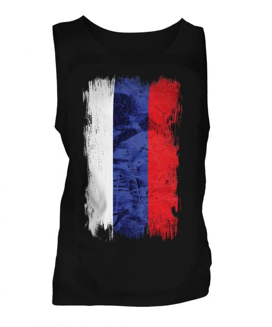 Russia Grunge Flag Mens Vest