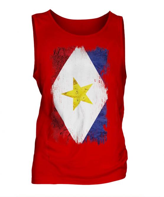 Saba Grunge Flag Mens Vest