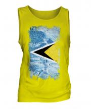 Saint Lucia Grunge Flag Mens Vest
