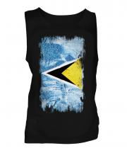 Saint Lucia Grunge Flag Mens Vest