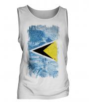 Saint Lucia Grunge Flag Mens Vest