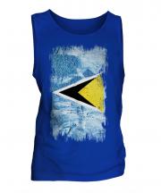 Saint Lucia Grunge Flag Mens Vest