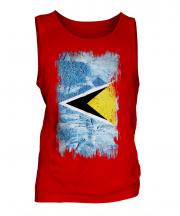 Saint Lucia Grunge Flag Mens Vest