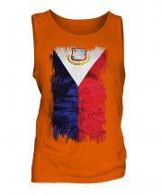 Saint Martin Grunge Flag Mens Vest