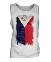 Saint Martin Grunge Flag Mens Vest
