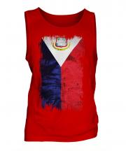 Saint Martin Grunge Flag Mens Vest