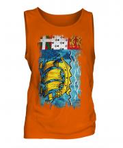 Saint Pierre And Miquelon Grunge Flag Mens Vest