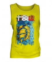 Saint Pierre And Miquelon Grunge Flag Mens Vest