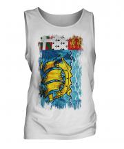 Saint Pierre And Miquelon Grunge Flag Mens Vest
