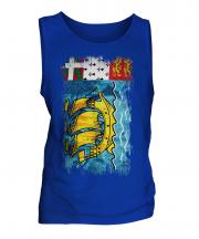 Saint Pierre And Miquelon Grunge Flag Mens Vest
