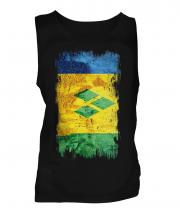 Saint Vincents And The Grenadines Grunge Flag Mens Vest