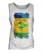 Saint Vincents And The Grenadines Grunge Flag Mens Vest