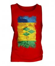 Saint Vincents And The Grenadines Grunge Flag Mens Vest