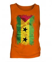 Sao Tome E Principe Grunge Flag Mens Vest