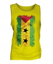 Sao Tome E Principe Grunge Flag Mens Vest