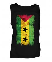 Sao Tome E Principe Grunge Flag Mens Vest