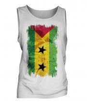 Sao Tome E Principe Grunge Flag Mens Vest