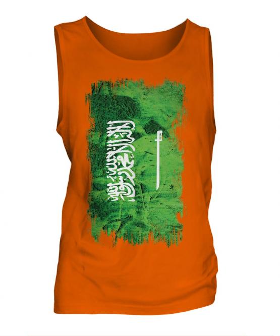 Saudi Arabia Grunge Flag Mens Vest