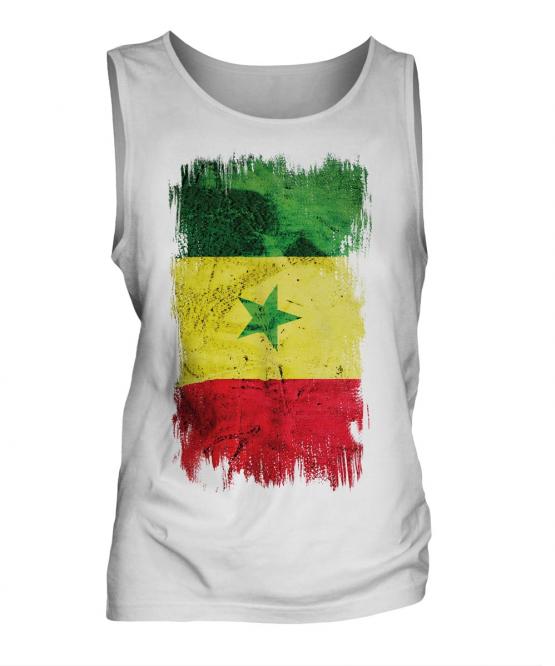 Senegal Grunge Flag Mens Vest