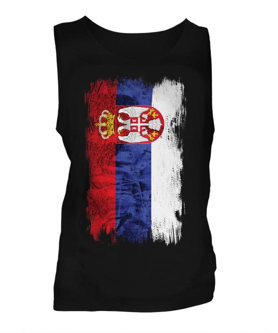 Serbia Grunge Flag Mens Vest