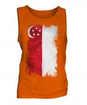 Singapore Grunge Flag Mens Vest