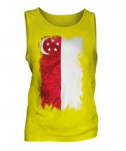 Singapore Grunge Flag Mens Vest