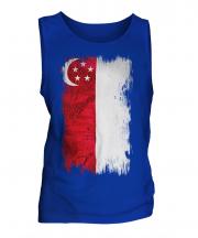 Singapore Grunge Flag Mens Vest