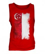 Singapore Grunge Flag Mens Vest