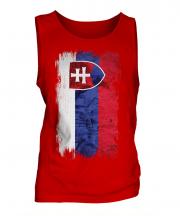 Slovakia Grunge Flag Mens Vest