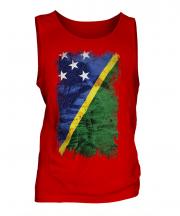 Solomon Islands Grunge Flag Mens Vest