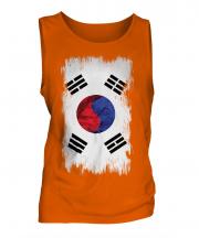 South Korea Grunge Flag Mens Vest
