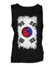 South Korea Grunge Flag Mens Vest
