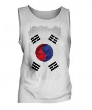 South Korea Grunge Flag Mens Vest