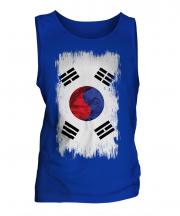 South Korea Grunge Flag Mens Vest