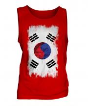 South Korea Grunge Flag Mens Vest