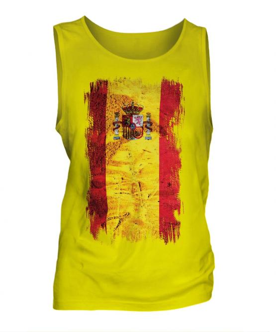 Spain Grunge Flag Mens Vest