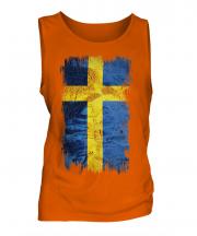 Sweden Grunge Flag Mens Vest