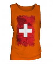 Switzerland Grunge Flag Mens Vest