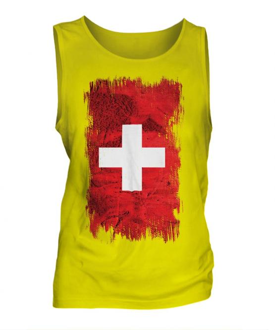 Switzerland Grunge Flag Mens Vest