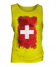 Switzerland Grunge Flag Mens Vest