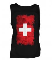 Switzerland Grunge Flag Mens Vest