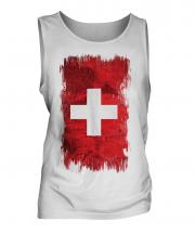 Switzerland Grunge Flag Mens Vest