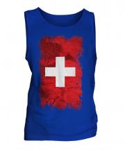 Switzerland Grunge Flag Mens Vest