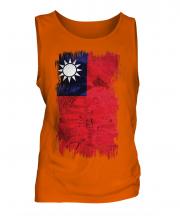 Taiwan Grunge Flag Mens Vest