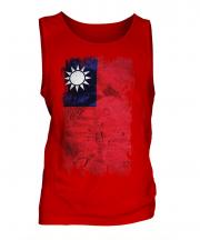 Taiwan Grunge Flag Mens Vest