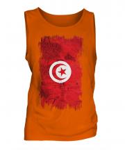 Tunisia Grunge Flag Mens Vest