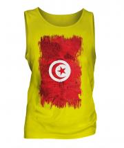 Tunisia Grunge Flag Mens Vest
