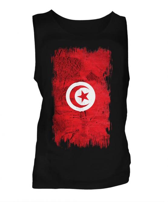 Tunisia Grunge Flag Mens Vest