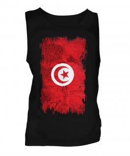 Tunisia Grunge Flag Mens Vest
